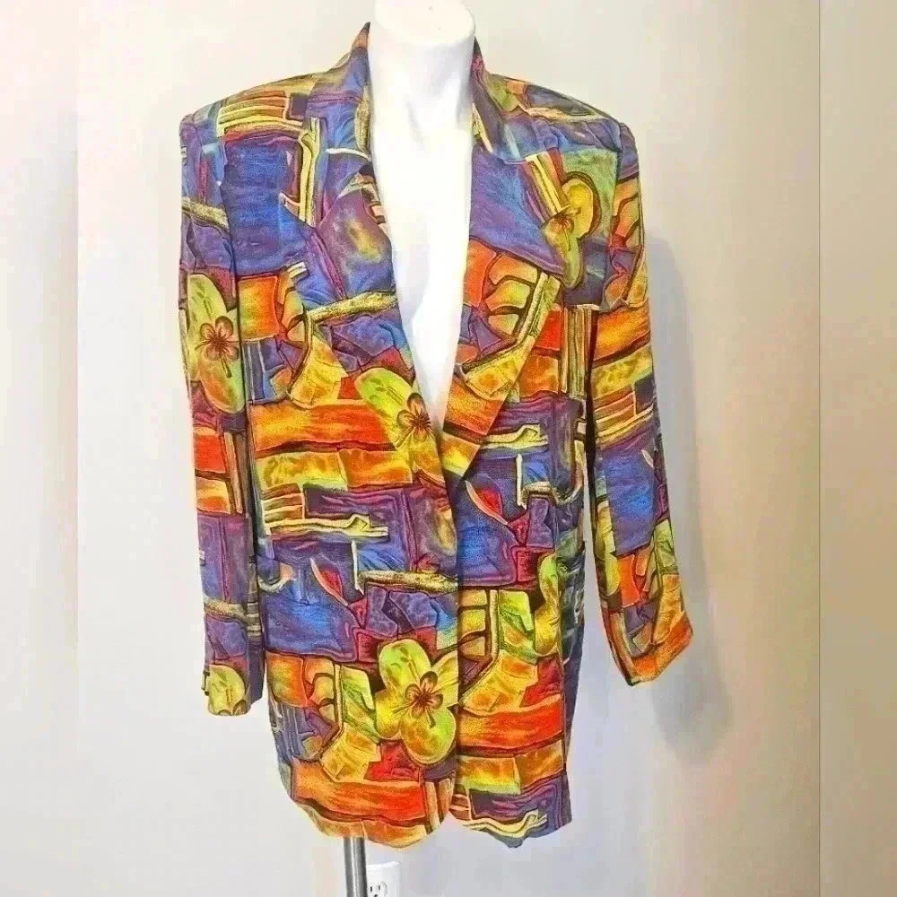 Vintage CEDARS 💯 % SILK Jacket Size Medium EUC